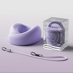 Travel Pillow - Memory Foam Neck Pillow Airplane, Neck Travel Airplane Pillow for Long Flight, 360º Support, Machine Washable (Purple)