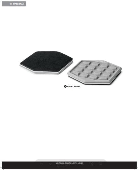 SKLZ Slidez Dual-Sided Exercise Glider Discs for Core Stability Exercises for Hands & Feet, Court Use, grey