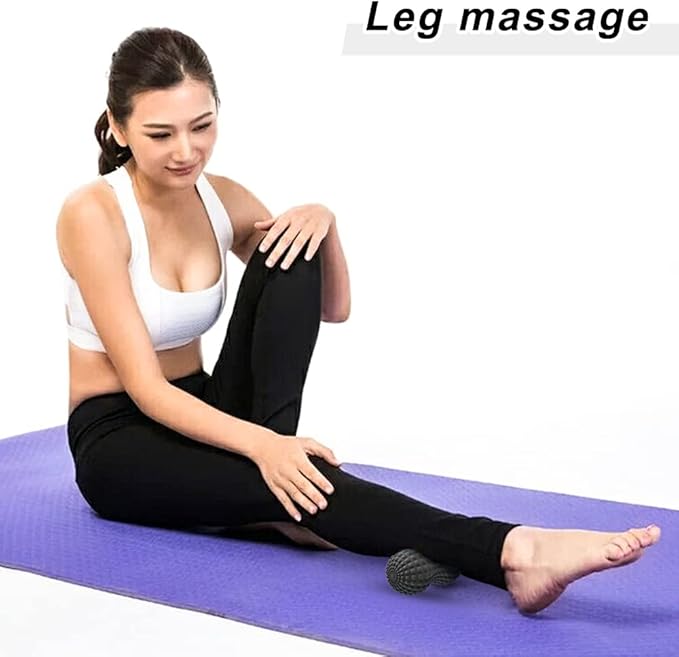 SELEWARE Peanut Massage Ball, Peanut Double Lacrosse Massage Roller Ball for Back Neck Shoulder Spine Legs HIPS, Deep Tissue Peanut Roller Ball Trigger Point Muscle Massage Ball, Black