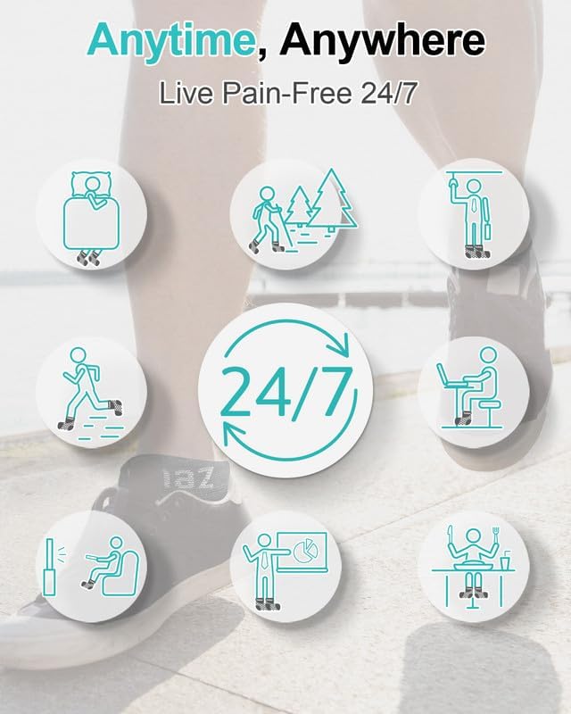 Tumaz Foot Compression Sleeves & Foot Roller Set for Women & Men - Plantar Fasciitis Compression Socks for Improving Blood Circulation, Foot Pain Relief, Edema (Black)