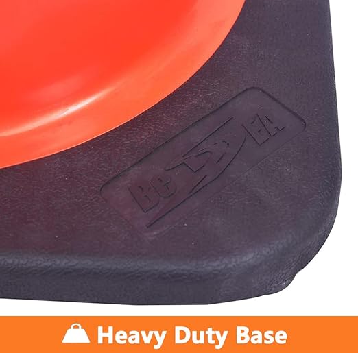 (6 Pack) BESEA 28” inch Traffic Safety Cones Orange Road Parking Cones Heavy Duty Construction Cone Structurally Stable for Traffic Control at Public Place