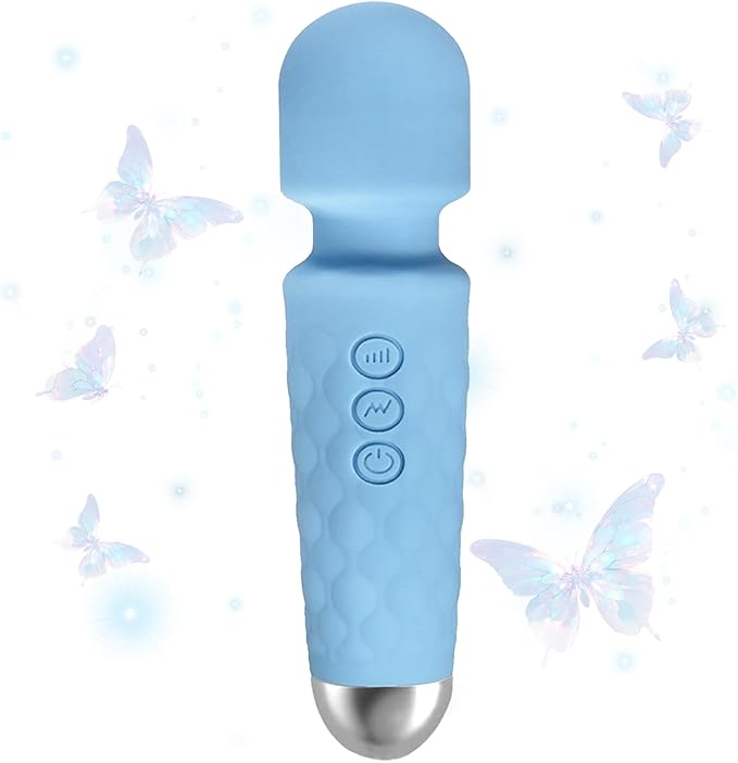 Mini Massager for Travel - Lightweight Design, Silicone case, Multi-Frequency Modes for Neck, Shoulders, Back and Legs, Waterproof Design, Travel Essential(Ice Blue)