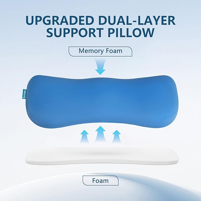 QUTOOL Adjustable Lumbar Pillow for Bed & Sofa–Customizable Height & Firmness for Back Pain Relief–Ergonomic Long-Lasting Cushion for Sleep & Relaxation