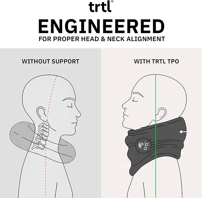 trtl Pillow - Scientifically Proven, Super Soft Neck Support Travel Pillow for Sleeping - Lightweight and Machine Washable - Ergonomic Design for Traveling on Airplanes, Cars, and Trains - Coral