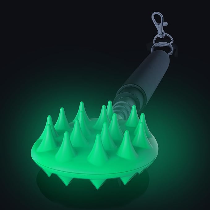 Cactus Scratcher Extendable Keychain Back Scratcher - 16" Long Stick Double Sided Retractable Scratching Tool for Hand, Neck, Head, and Body - Universal Gift for Family, Pets, and Friends, Glow