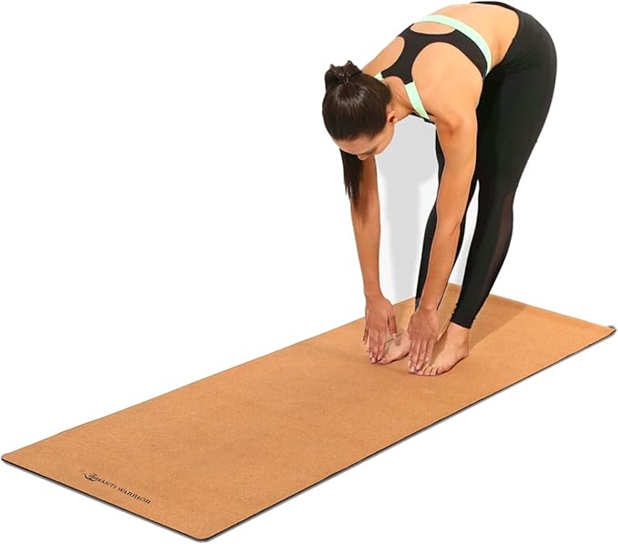 Shakti Warrior Cork Yoga Mat - Artist Designed, Premium Printed Eco-Friendly Non-Slip mat, Great for Regular & Hot Yoga, Pilates, Workouts 72 inch x 24 inch x 3mm Thick
