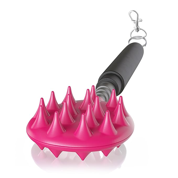 Cactus Scratcher Extendable Keychain Back Scratcher, Long Stick Double-Sided Itch Reliever for Back, Head & Body for Men & Women, Mother's Day Gifts, Extends Up to 16 Inches (Pink)