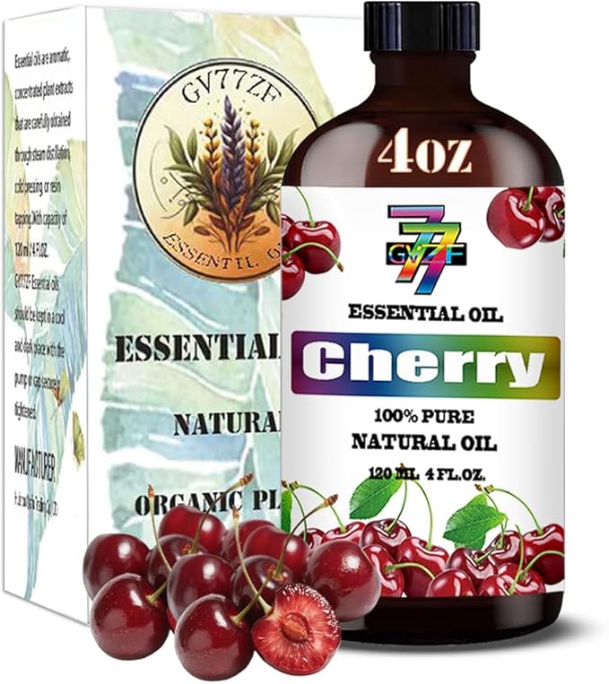 Cherry Essential Oil (4 oz / 120 ml) – Cherry Oils for diffusers, humidifiers, Home Baths, Cleaning Products, Yoga, DIY Soaps and DIY Scented Candles