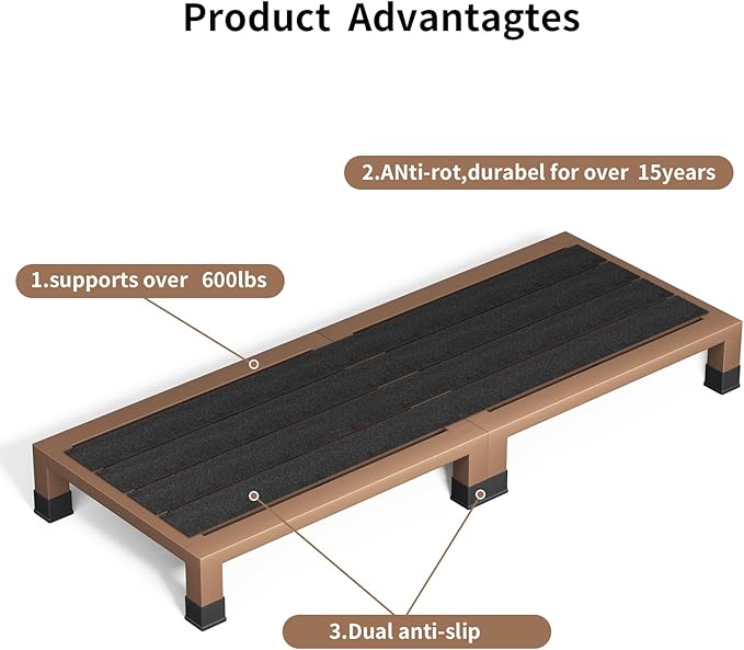 One Step Stool Platform 3.8" Height for Adults, Kids. Heavy Duty/Portable/Nonslip/Durable Construction Safe Step Stool for Bedroom/Kitchen Bed, Bathroom,Kitchen,Garden