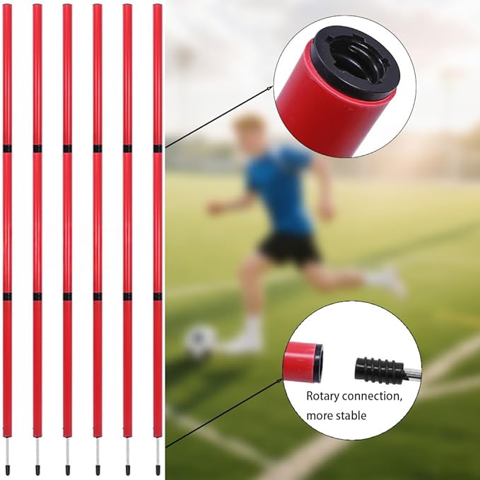 Soccer Agility Training Equipment, 6 Adjustable Soccer Training Agility Poles, 1 Speed Agility Ladder,10 Soccer Agility Cones for Training, 1 Jump Rope + Storage Bag for Youth Soccer Drills