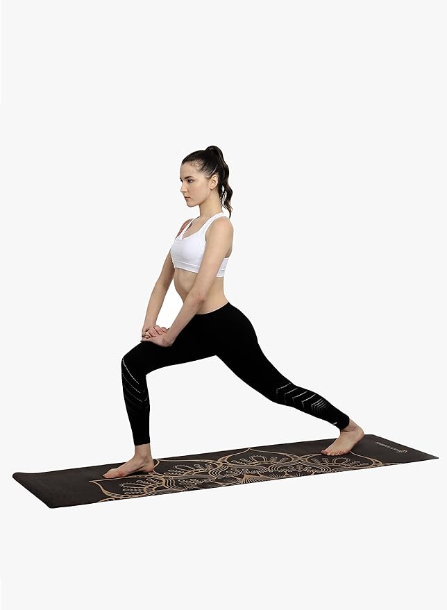 Shakti Warrior Cork Yoga Mat - Artist Designed, Premium Printed Eco-Friendly Non-Slip mat, Great for Regular & Hot Yoga, Pilates, Workouts 72 inch x 24 inch x 3mm Thick