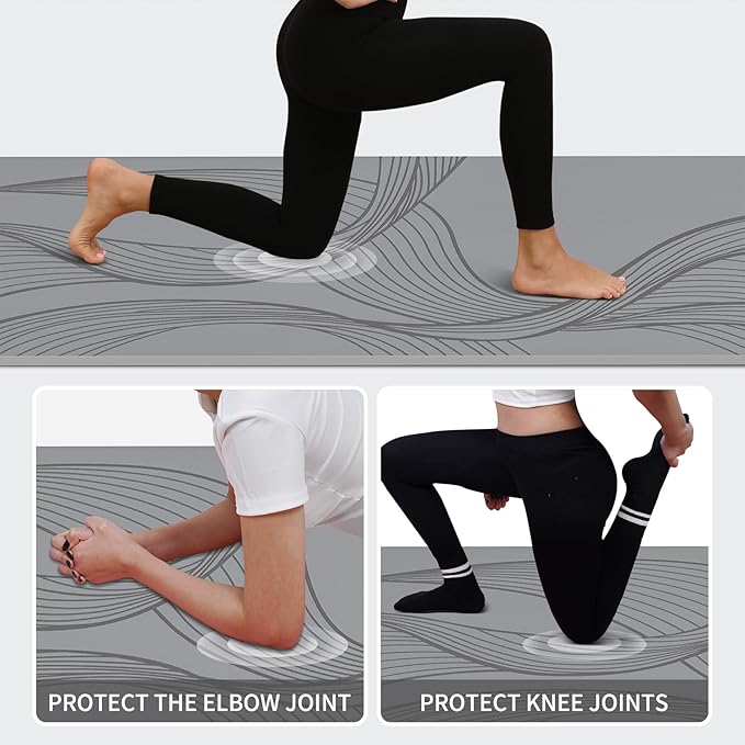 Large Yoga Mat-72’x36’x0.4’ Extra Width & Thick,Comfortable,Non-Slip Exercise Mat-Works Great on All Floor for Stretching,Yoga Studio,Gym or Home Workouts