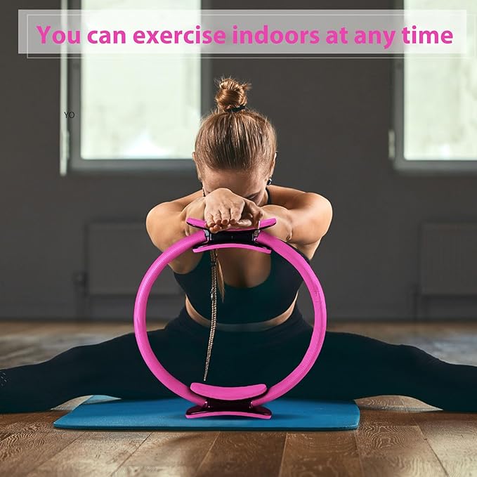 Syhood Pilates Ring 11. 81 Inch Pilates Circle Yoga Ring Magic Lightweight Flexible Workout Equipment for Fitness Physical Therapy Resistance Exercise Arms Legs