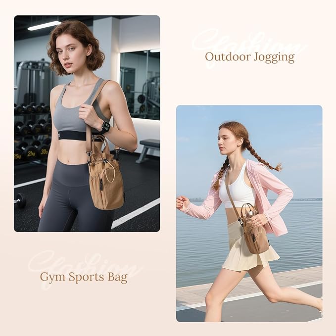 Large Water Bottle Bag for 32/40/42//64oz Water Bottle,Casual Drawstring Crossbody Water Cup Bag