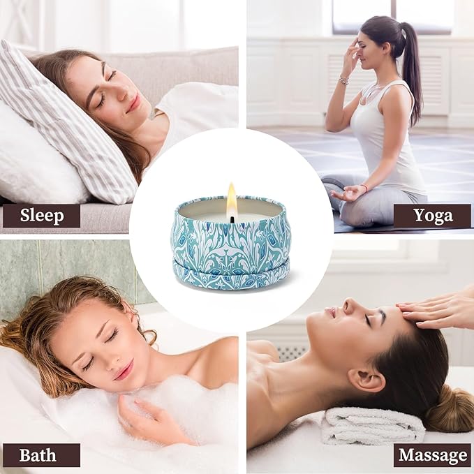 Scented Candles Gift Set 2 Pack 2.5 oz Relaxing Aromatherapy Candles for Home Scented, Stress Relief Candles Gifts for Women, Natural Soy Wax Candles Gift for for Her, Mom, Friends