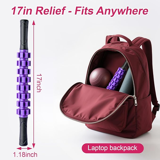 Muscle Roller Stick, Muscle Roller, Liposuction Massage Roller for Lymphatic Drainage, Massager Stick for Relief Muscle Soreness, Trigger Points, Help Exercise Runner Legs, Back Recovery