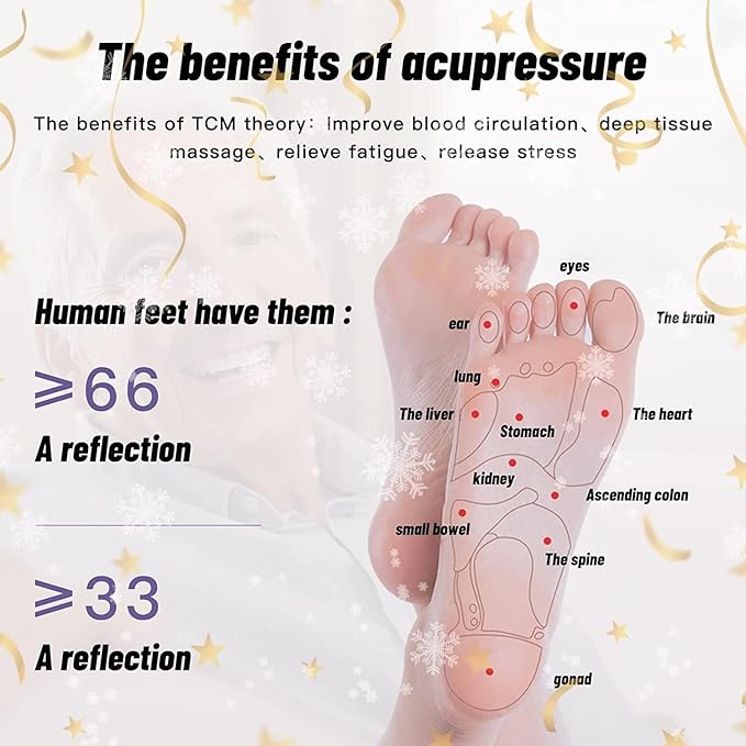 2025 New Foot Massager Roller for Plantar Fasciitis Relief, Dual Foot Acupressure Therapy for Pain Relief, Stress Relief and Improved Circulation, Portable Reflexology Tool for Home and Office Use