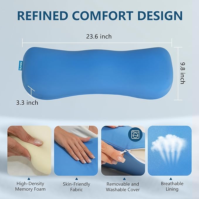 QUTOOL Adjustable Lumbar Pillow for Bed & Sofa–Customizable Height & Firmness for Back Pain Relief–Ergonomic Long-Lasting Cushion for Sleep & Relaxation