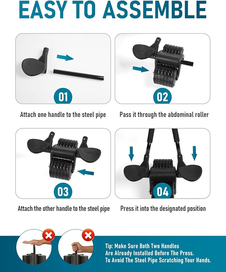 2024 New Ab Roller Wheel with Timer & Knee Mat,Automatic Rebound Abdominal Wheel with Elbow Support Ab Workout Equipment for Strengthening Core Muscles Abs Exercise Roller for Women Men