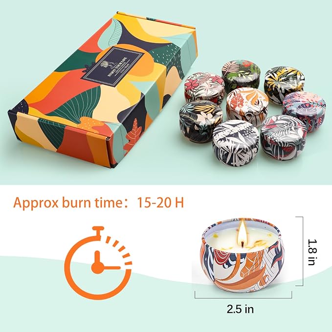 Scented Candles Gifts Set, 16 Pack Candles Bulk for Home Scented, 320H Long Burning, Natural Soy Wax Aromatherapy Small Candles, Party Favors for Women, Gifts for Mom SPA Birthday Anniversary