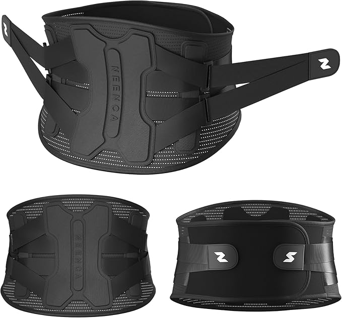 NEENCA Back Brace for Lower Back Pain Relief with Bionic Support System, Lumbar Support Belt for Women&Men with Lumbar Pad, Breathable 3D Knit Fabric for Herniated Disc, Sciatica, Scoliosis... -Black