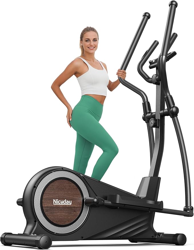 Niceday Elliptical Exercise Machine, Elliptical Machine for Home, Magnetic Elliptical Trainer with 15.5IN-19IN Stride, 16 Resistance Levels, 400LBS Loading Capacity, Support Kinomap APP