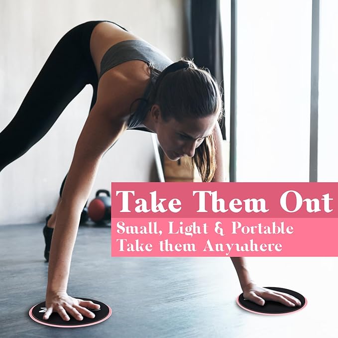 ZILLEEN Exercise Sliders for Working Out Fitness Discs for Pilates Women Men, 2 Pack