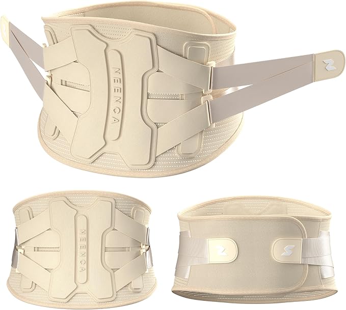 NEENCA Back Brace for Lower Back Pain Relief with Bionic Support System, Lumbar Support Belt for Women&Men with Lumbar Pad, Soft Breathable 3D Knit Fabric for Herniated Disc, Sciatica, Scoliosis -Skin