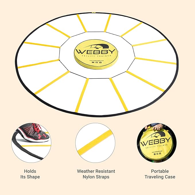 Webby Agility Trainer – Circle Speed and Agility Ladder for High Intensity Reactive Footwork Drills and Skills – A Circular Piece of Reaction Training Equipment That Changes The Way You Move