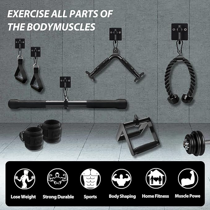 LAT Pulldown Attachments, Cable Machine Attachment Gym Accessories, Cable Attachments for Gym, Home Gym Accessories
