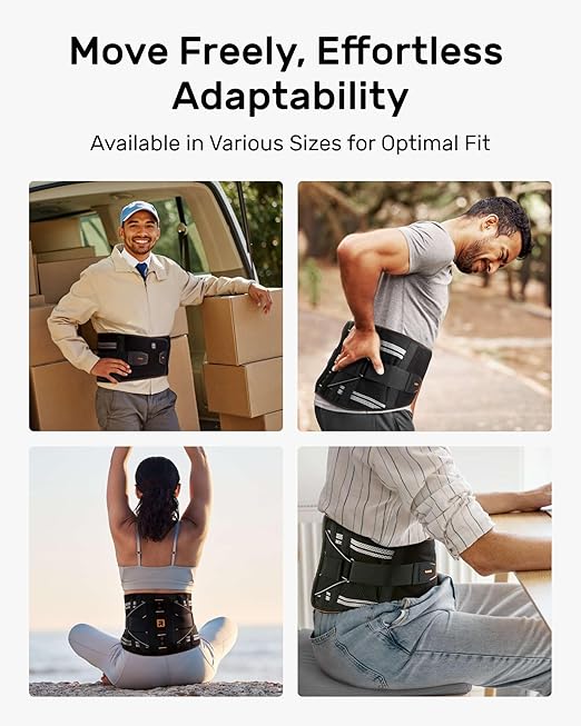 Lumbar Back Brace with Removable 3D Pad for Deep Massage, Adjustable Lower Back Pain Relief Support for Men and Women, Comfortable Back Support Belt Ideal for Lower Back Pain, Sciatica, Posture Correcter, Green Size XL (Waist: 45.3"-51.2")