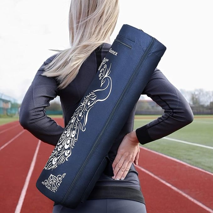 Gonex Yoga Mat Bag, Yoga Mat Carrier Full-Zip Exercise Yoga Mat Carry Bag for Women Men with 2 Multi-Functional Storage Cargo Pockets Extra Wide Adjustable Shoulder Strap