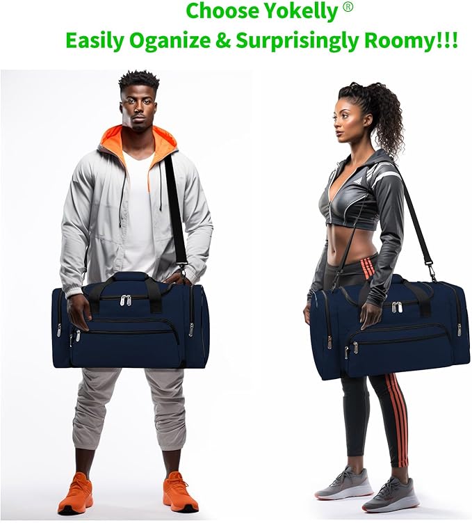 Sports Duffel Bag 26 Inch Travel Gym Duffle - Navy Blue