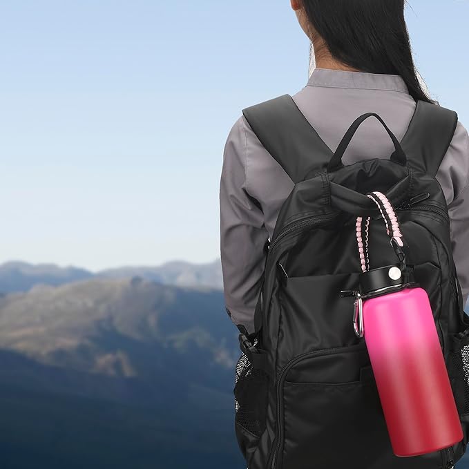 Wongeto Paracord Handle Carrier Holder with Shoulder Strap,Compatible with Hydro Flask Wide Mouth Water Bottles