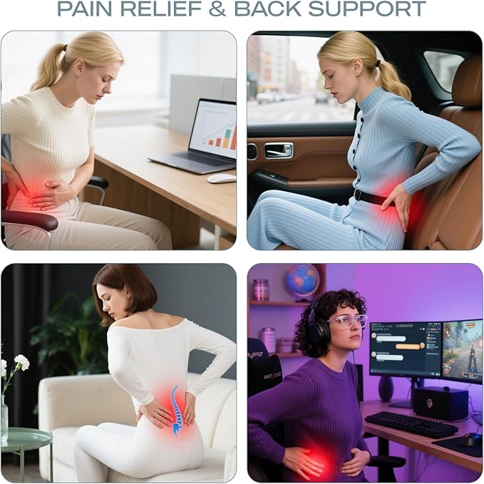 Skechers Air-Cooled & Memory Foam Lumbar Pillow,Lumbar Support Pillow for Office,Chair Lower Back Pain Relief Lumbar Pillow,Ergonomic Design Back Support Pillow for Office Chair,Car,Home,Travel,Blue