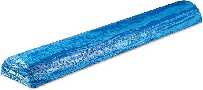 OPTP PRO-Roller Soft Density Foam Roller – Low Density Soft Foam Roller for Physical Therapy, Pilates, Yoga Foam Roll Exercises, and Muscle Recovery - Blue 36" x 6" x 3" Half-Round