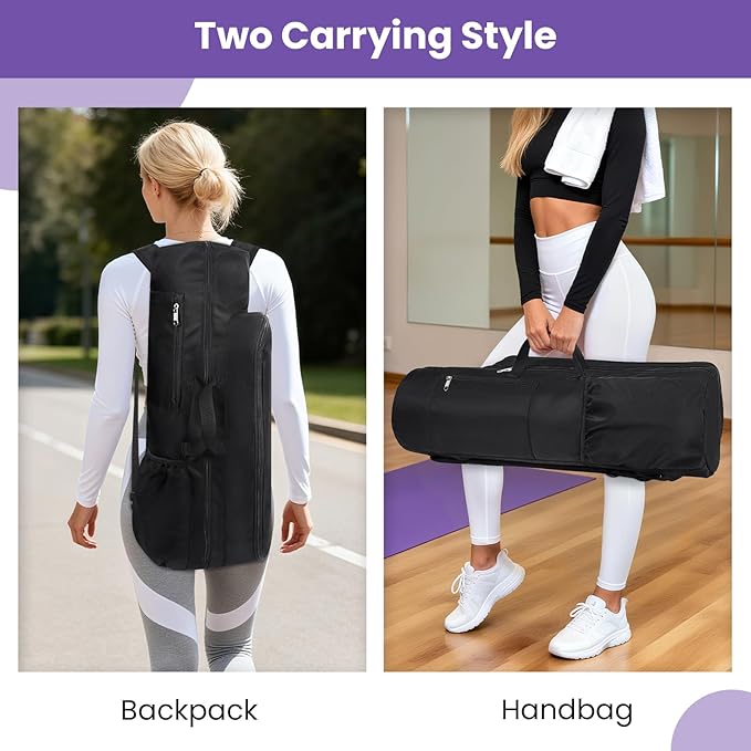 Yoga Mat Bag Backpack for Women and Men with Multi-Pockets for Mats Blocks and Accessories, Waterproof Yoga Mat Carrier Holder for Workouts, Gym, Pilates