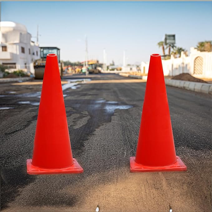 6in/9in/12in/28in Heavy Duty Agility Training Cones for Sports & Kids Coaching, Field Markers for Motorcycle, Bikes, Traffic, Basketball, Soccer Drills, Durable, Multipurpose, Adjustable