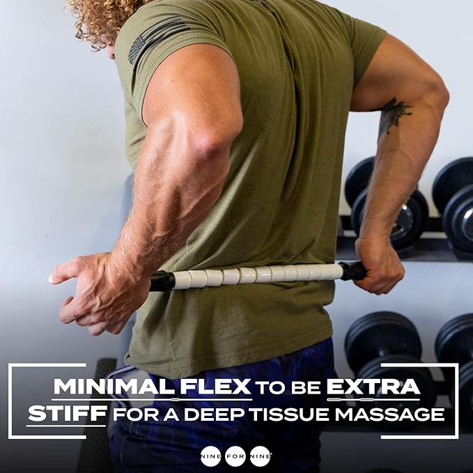 Nine 4 Nine Massage Stick - A Handheld Spindle Massage Stick - Full Body Muscle Recovery & Myofascial Release (24" Massage Pin (Stiff))