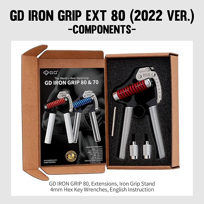 GD IRON GRIP Grip Strength Trainer Adjustable Hand Gripper Strengthener Hand Grip Exerciser Wrist Strengtheners Silent & Durable – Forearm, Finger & Hand Strength Training for Athletes, Climbers & Rehabilitation