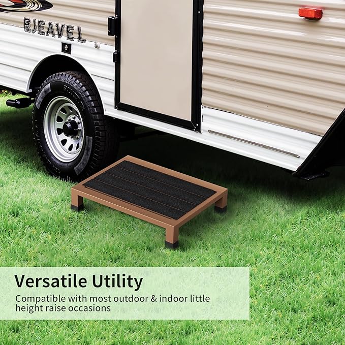 One Step Stool Platform 3.8" Height for Adults, Kids. Heavy Duty/Portable/Nonslip/Durable Construction Safe Step Stool for Bedroom/Kitchen Bed, Bathroom,Kitchen,Garden