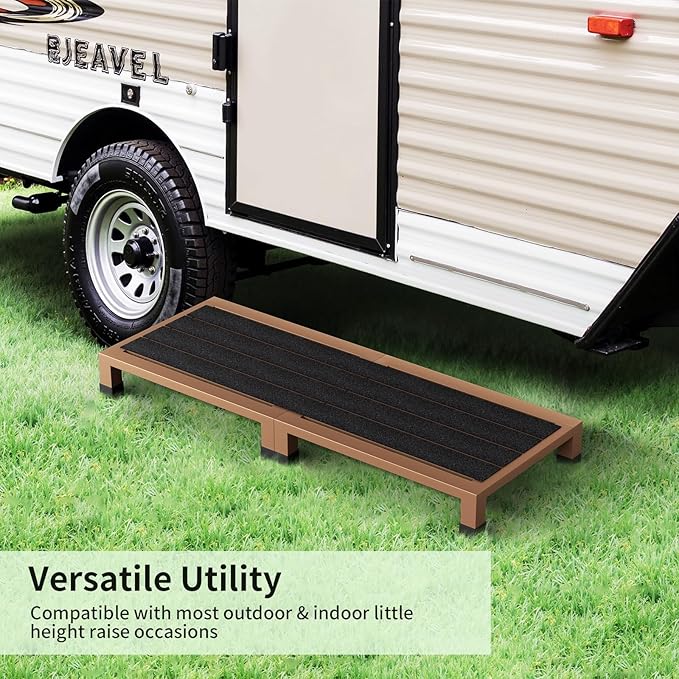 One Step Stool Platform 3.8" Height for Adults, Kids. Heavy Duty/Portable/Nonslip/Durable Construction Safe Step Stool for Bedroom/Kitchen Bed, Bathroom,Kitchen,Garden