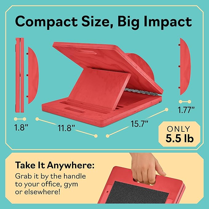 Slant Board with 6 Incline Angles - Transforms Into a Balance Board - Premium Calf Stretcher and Wobble Board for Effective Calf Stretching and Squats