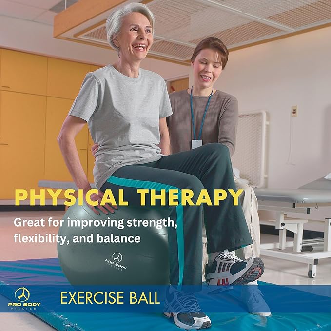 ProBody Pilates Yoga Ball - Exercise Balls, Various Sizes, for Stability, Pregnancy, Workout & Physical Therapy