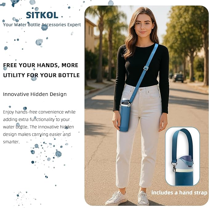 Silicone Boot Set for Owala Water Bottle 24 oz, 32 oz, 40 oz - Includes Non-Slip Sleeve, Shoulder Strap & Handle Strap, Perfect Owala Accessories, Fits Owala Tumbler, Owala FreeSip, Candy Coated