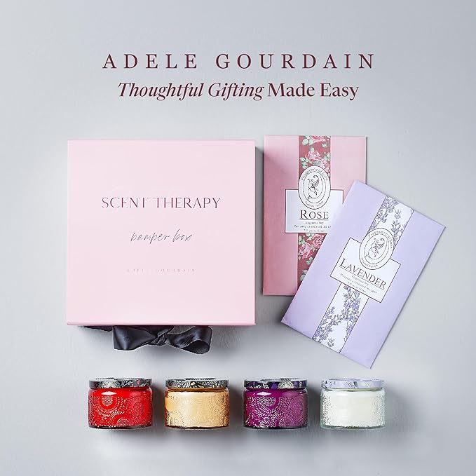 Scented Candle Set - 4-Pack, Purple Box - Aromatherapy Scents for Birthday Gifts for Mom - Over 160-Hour Burn Time for Mom Birthday Candles