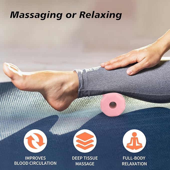 Plantar Fasciitis Relief,Foot Roller,Foot Massager Roller for Deep Tissue Muscle Massage,Portable Reflexology Tool-Pink