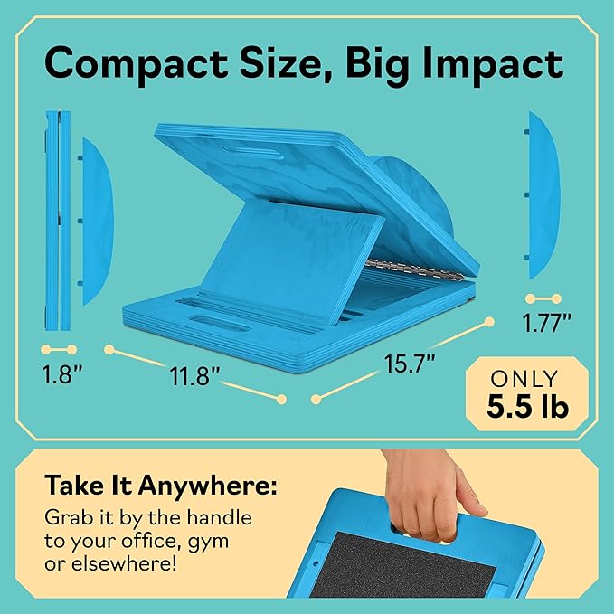 Slant Board with 6 Incline Angles - Transforms Into a Balance Board - Premium Calf Stretcher and Wobble Board for Effective Calf Stretching and Squats