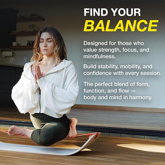 GIBBON SlackBoard - GiBoard Balance Board - Gift for Kids & Adults - 1 & 2 Line Options - Slackline Balance Trainer for Core Workouts, Standing Desk Exercise, Home Gym, Yoga & More