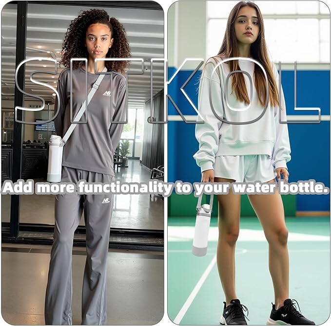 Silicone Boot Set for Owala Water Bottle 24 oz, 32 oz, 40 oz - Includes Non-Slip Sleeve, Shoulder Strap & Handle Strap, Perfect Owala Accessories, Fits Owala Tumbler, Owala FreeSip, Candy Coated